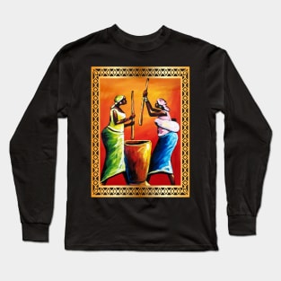 African Women Preparing Food, Black Historty Long Sleeve T-Shirt